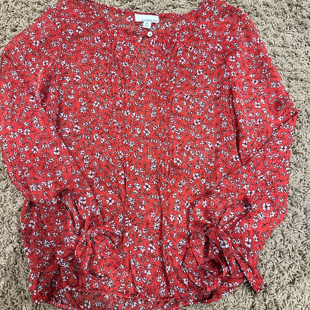 Red Floral Women's Top